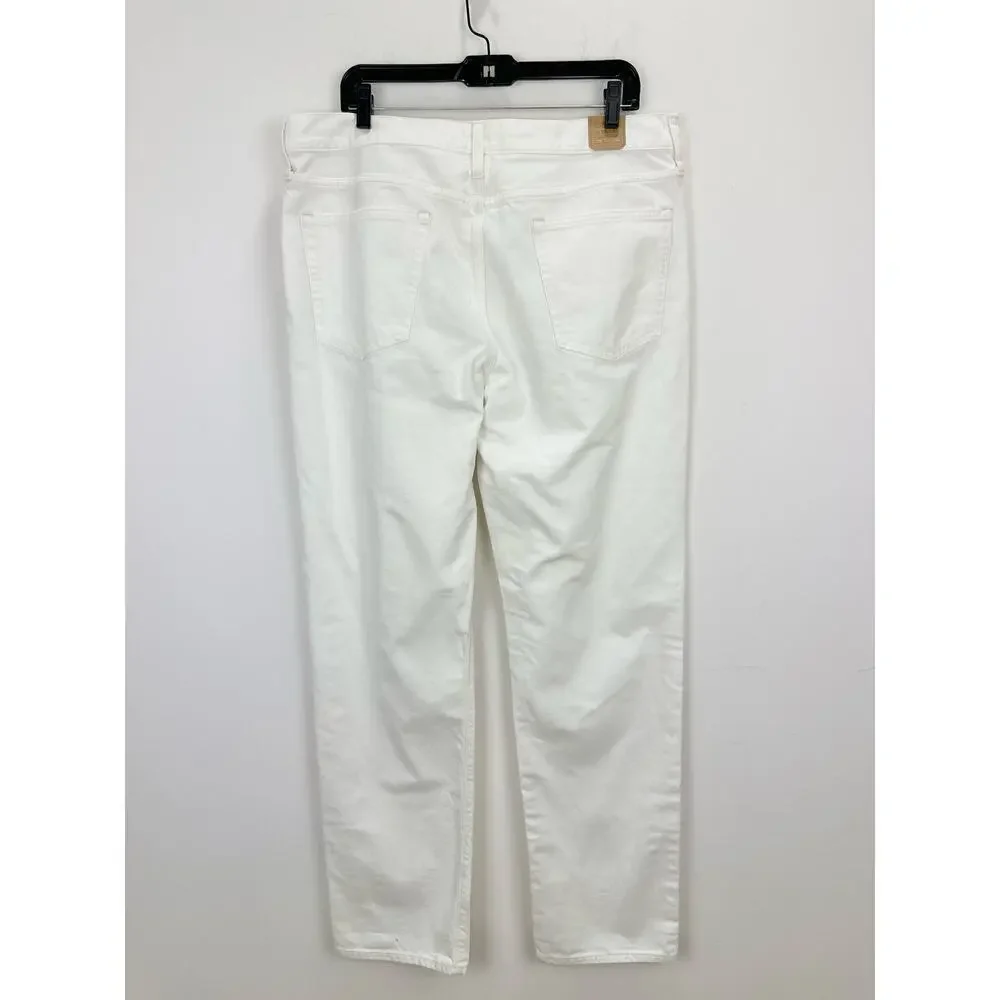 J.Crew Classic Jean White Rigid Denim Relaxed Straight Mens W 34 L 34 NWT
